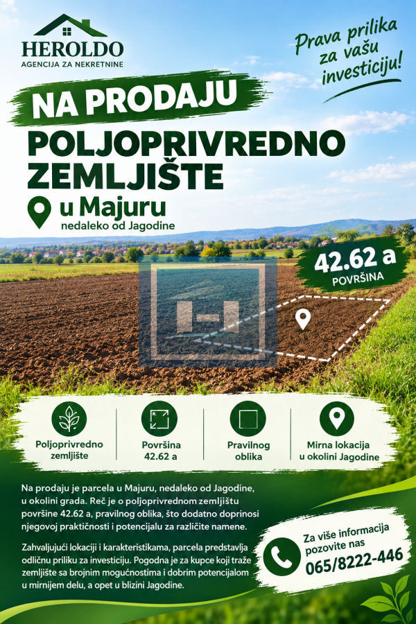 Poljoprivredno zemljište u Majuru kod Jagodine