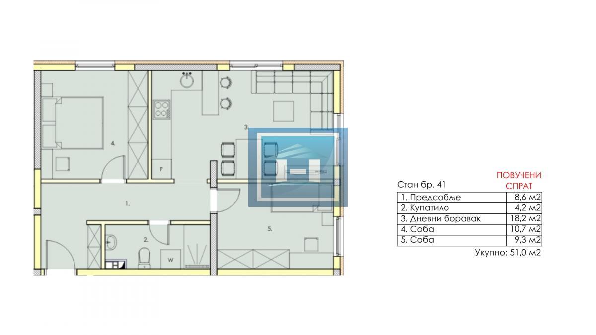 Novogradnja na odličnoj lokaciji 51m² sa terasom od 10m² i parking mestom u ceni!